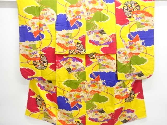 JAPANESE KIMONO / ANTIQUE NISHIKI KIMONO FOR SUMMER KIMONO / FLORAL PA